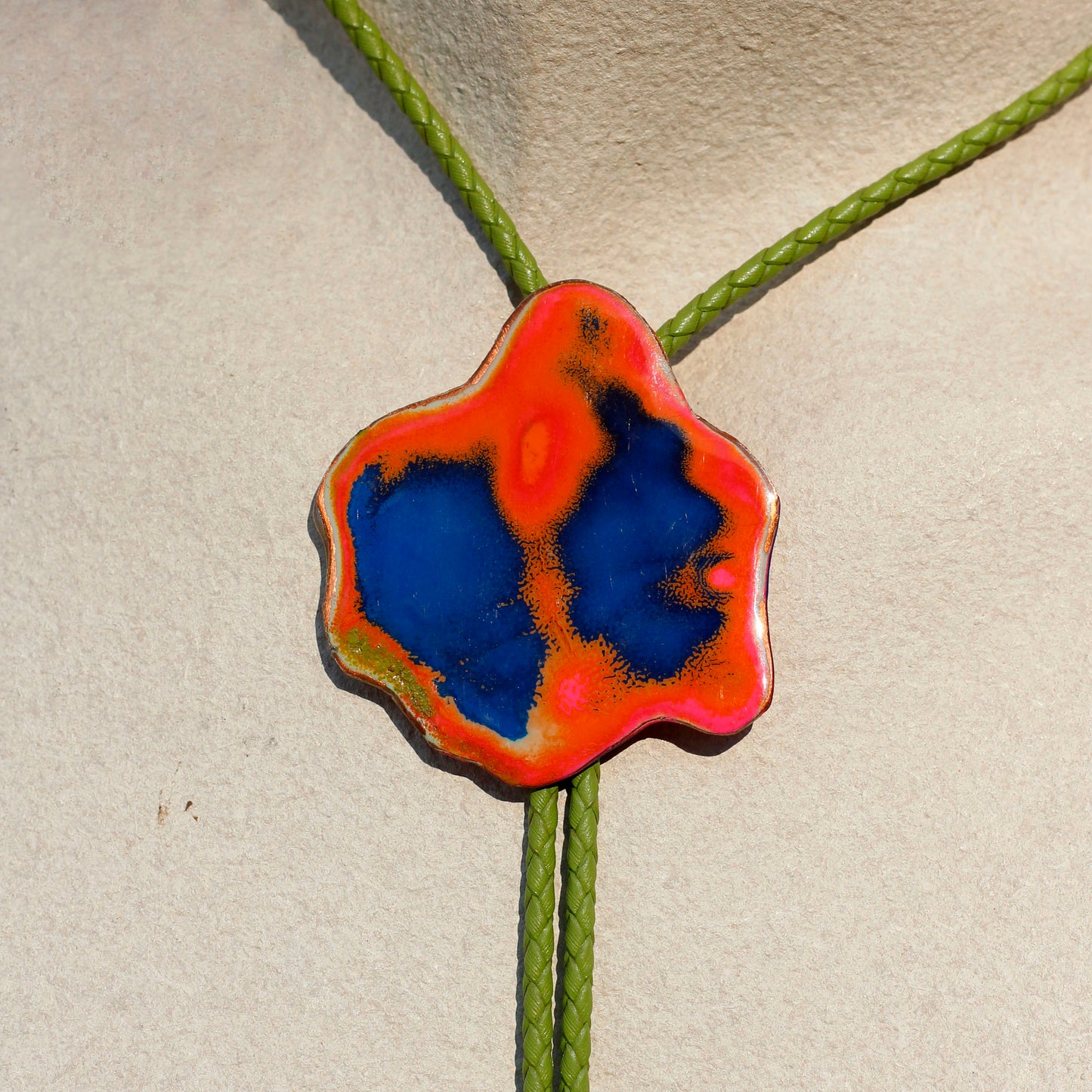 Blue Inkblot Bolo Tie