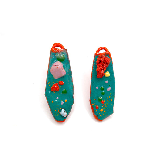 Mini Teal Fruity Pebble Earrings