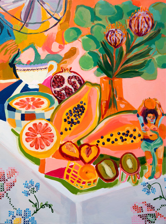 "Open Like Citrus" Original Painting - 18" x 24"