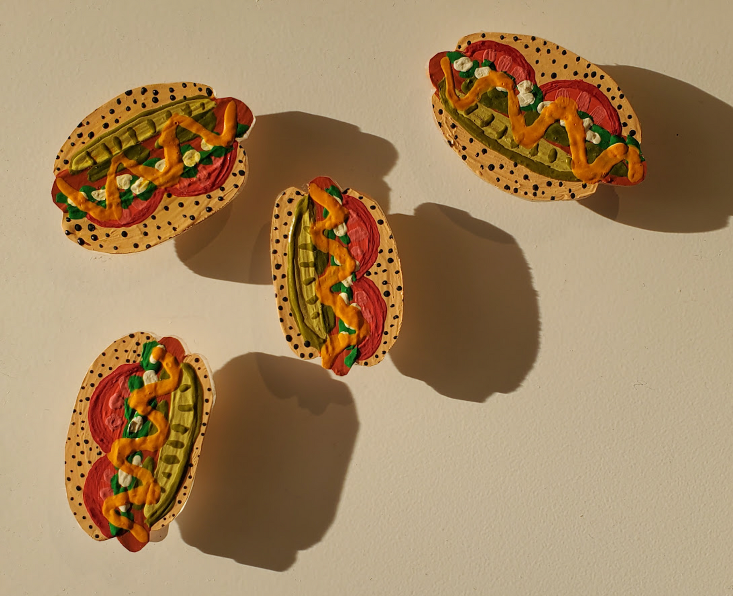 Chicago Dog Hand Painted Magnet