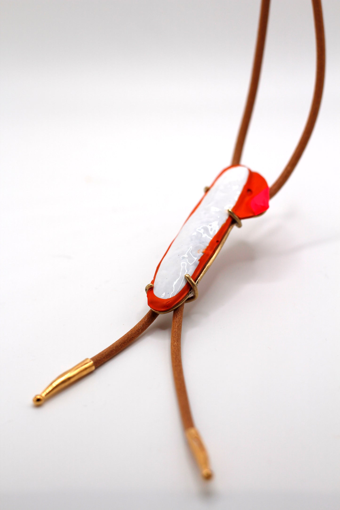 Fluorescent White Bolo Tie