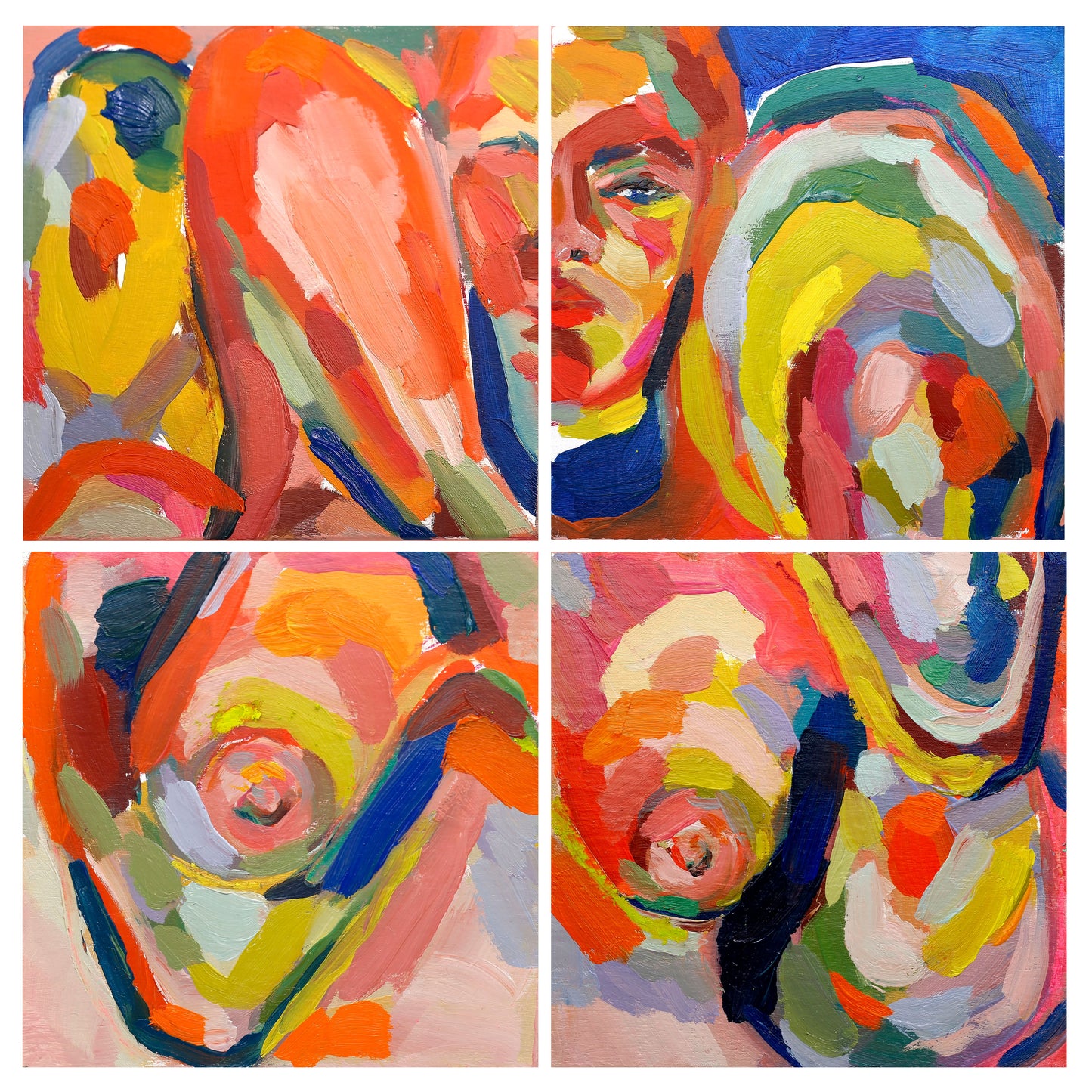 The Pearl - (4) 5" x 5" Original Paintings