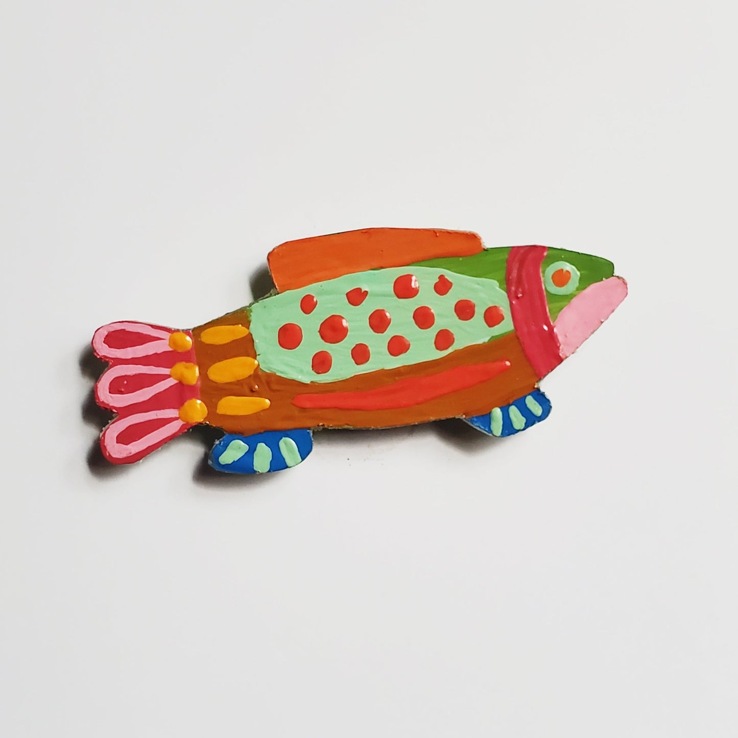 colorful hand painted fish magnet