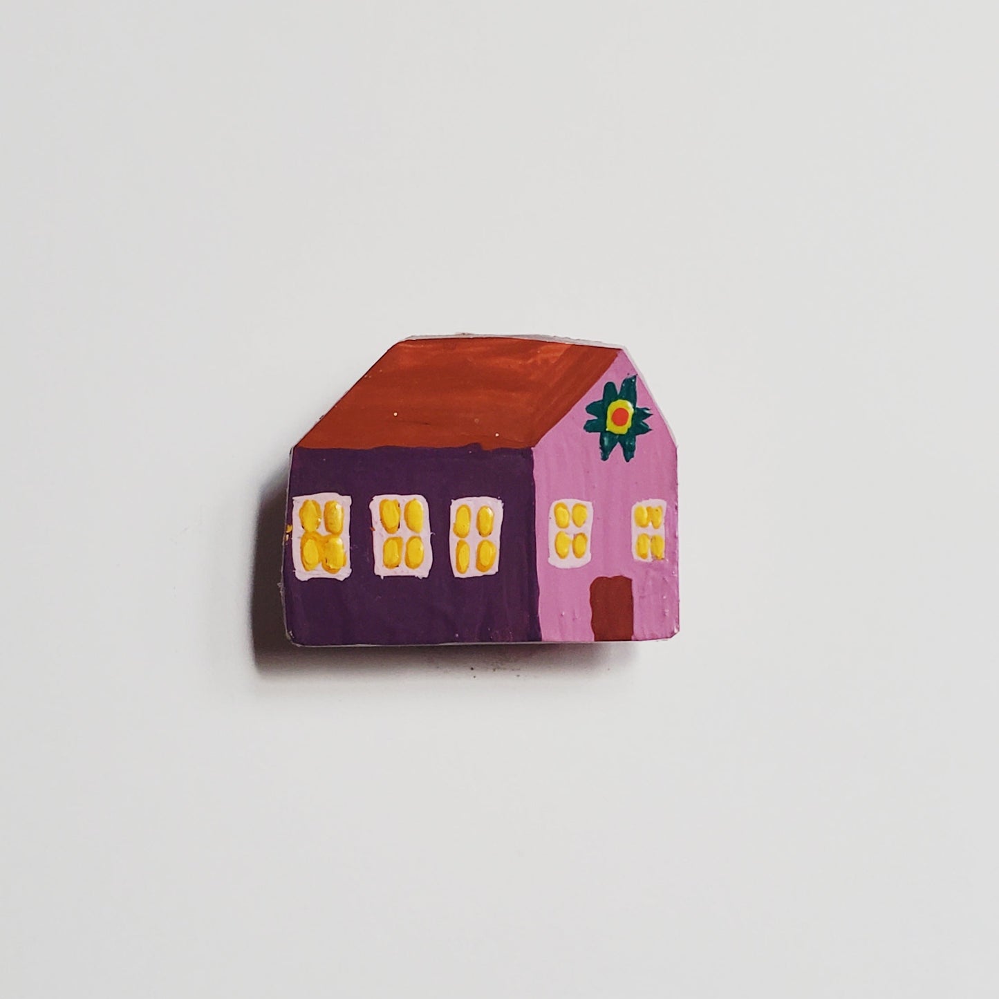 hand painted folk house magnet