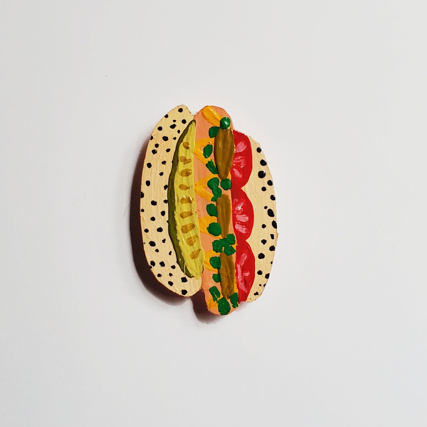 chicago style hot dog magnet