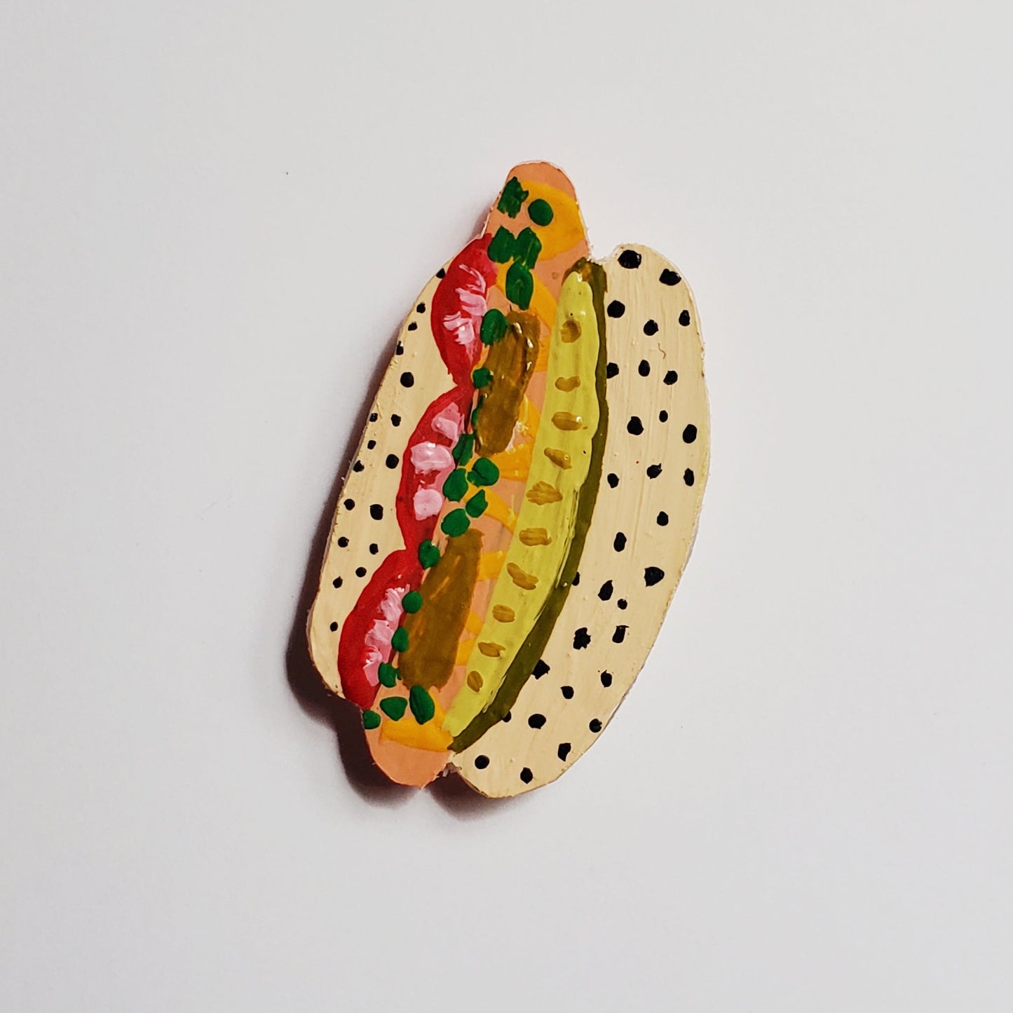 chicago style hot dog magnet