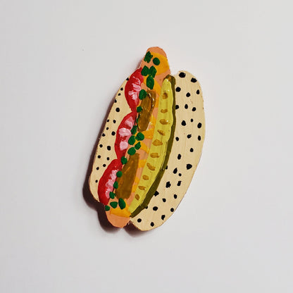 chicago style hot dog magnet