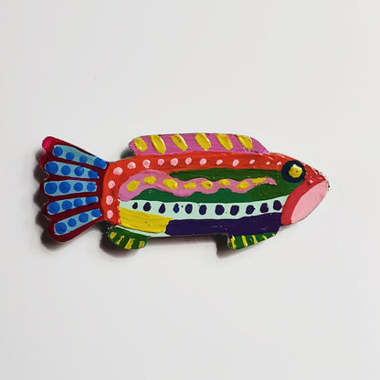 hand painted fish magnet