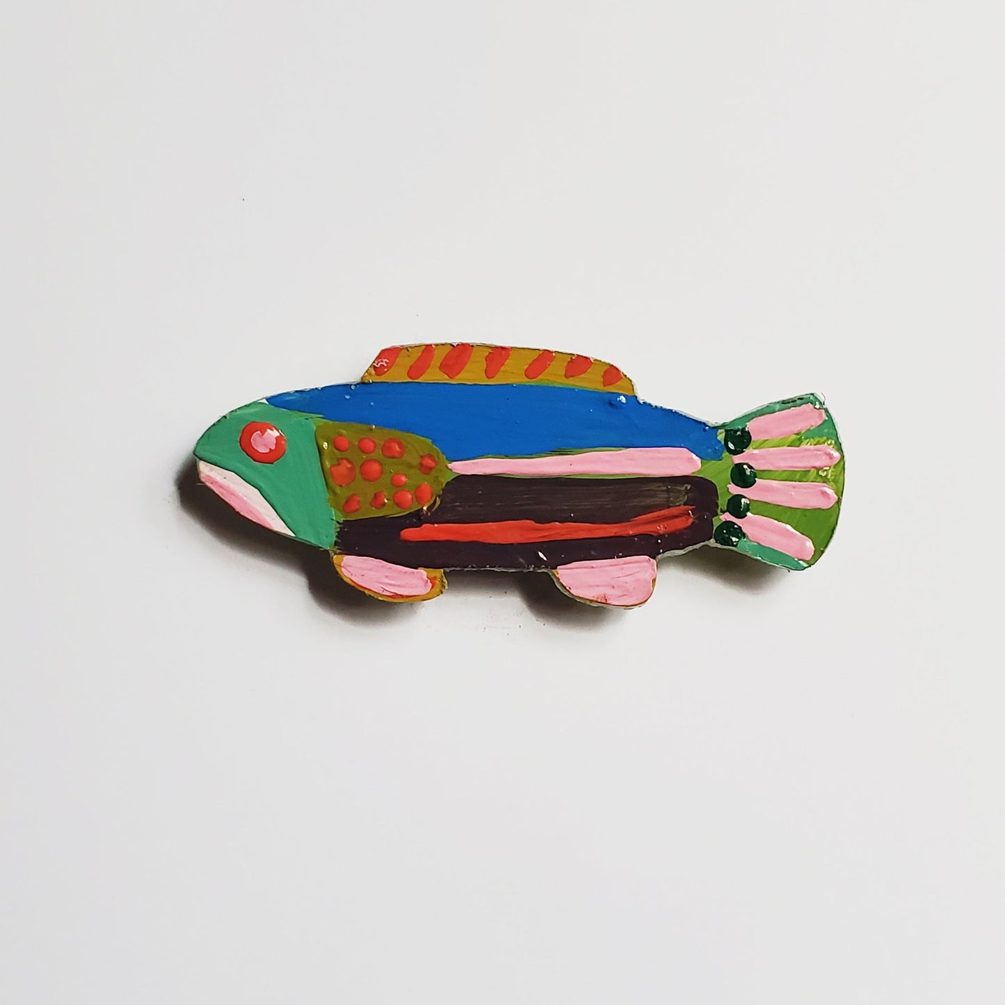 colorful hand painted fish magnet
