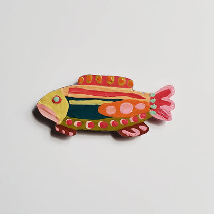 hand painted colorful fish magnet
