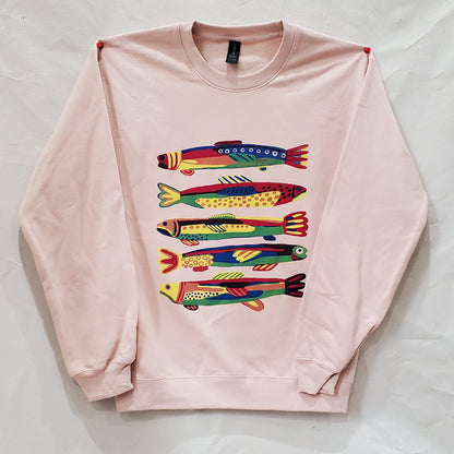 Fish Hand-Printed Crewneck