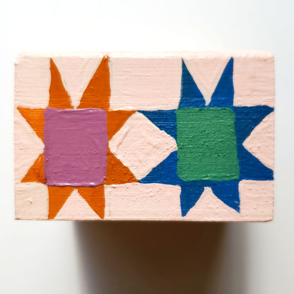 "Quilted Moka Pot" Original Painting - 4" x 4" x 2"