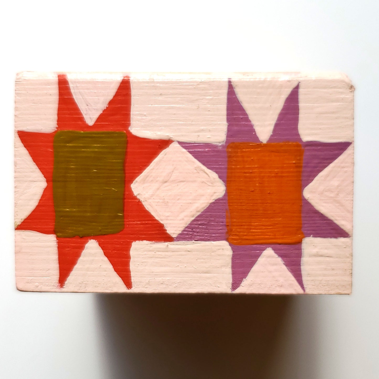 "Quilted Moka Pot" Original Painting - 4" x 4" x 2"