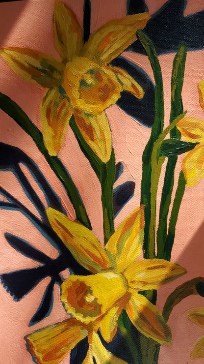 "Sunny Daffodils" Original Painting - 14" x 18"