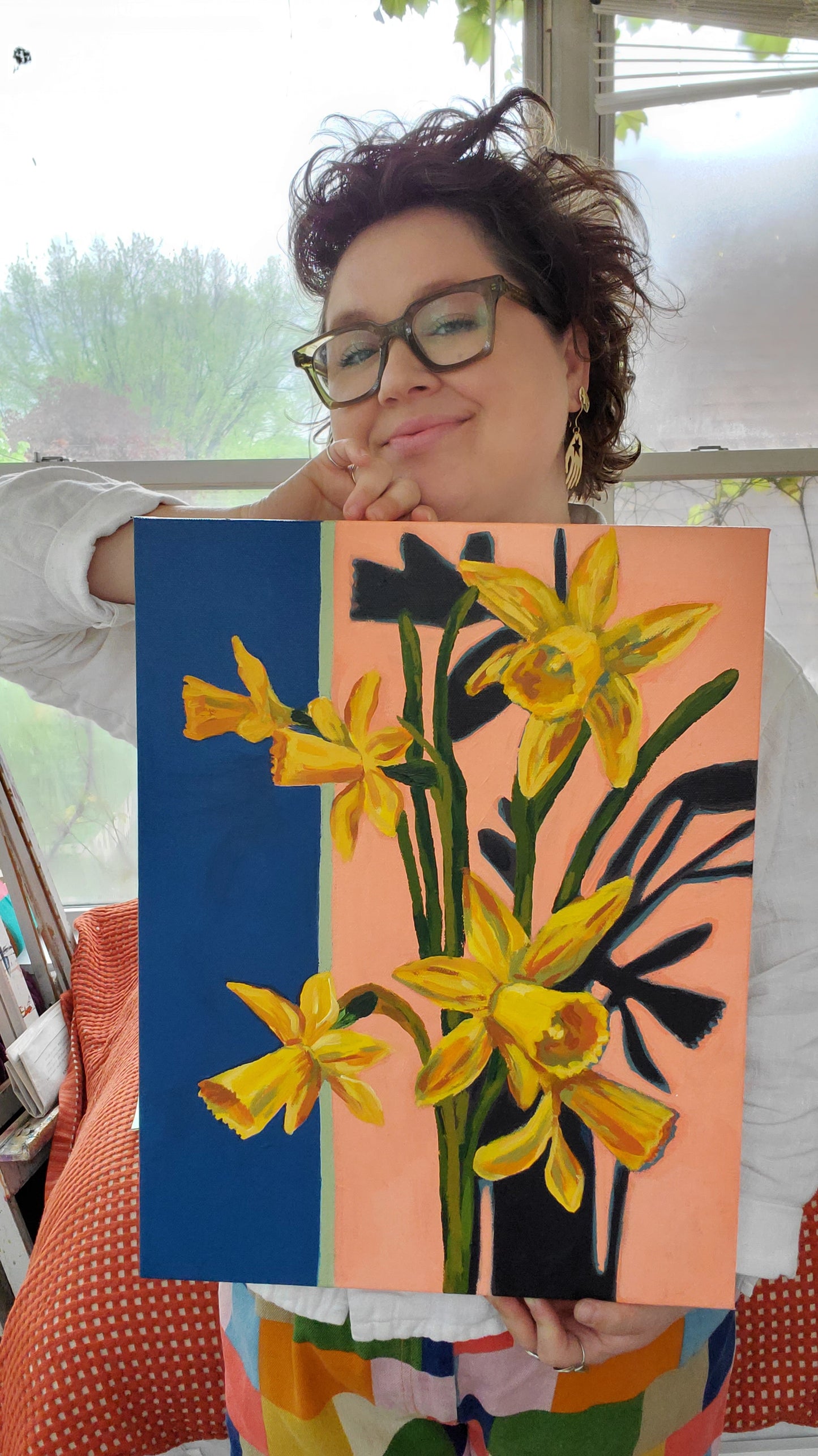 "Sunny Daffodils" Original Painting - 14" x 18"