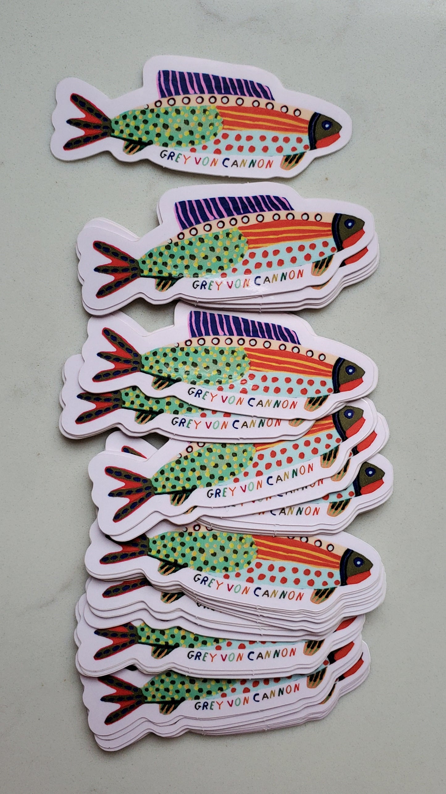 Polka Dot Fish Sticker