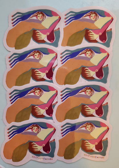 Pastel Folded Up Sticker