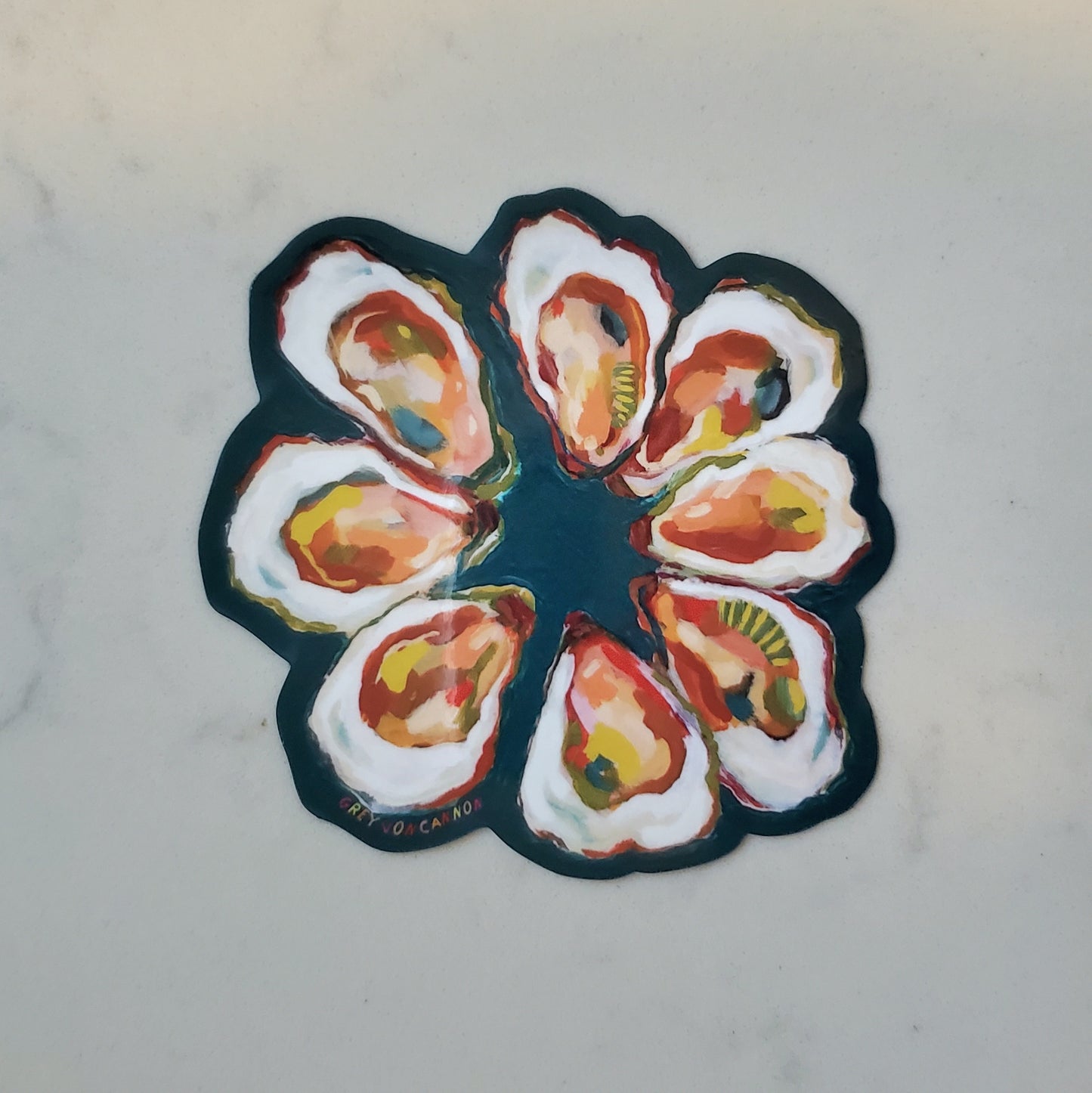 Teal Oysters Sticker