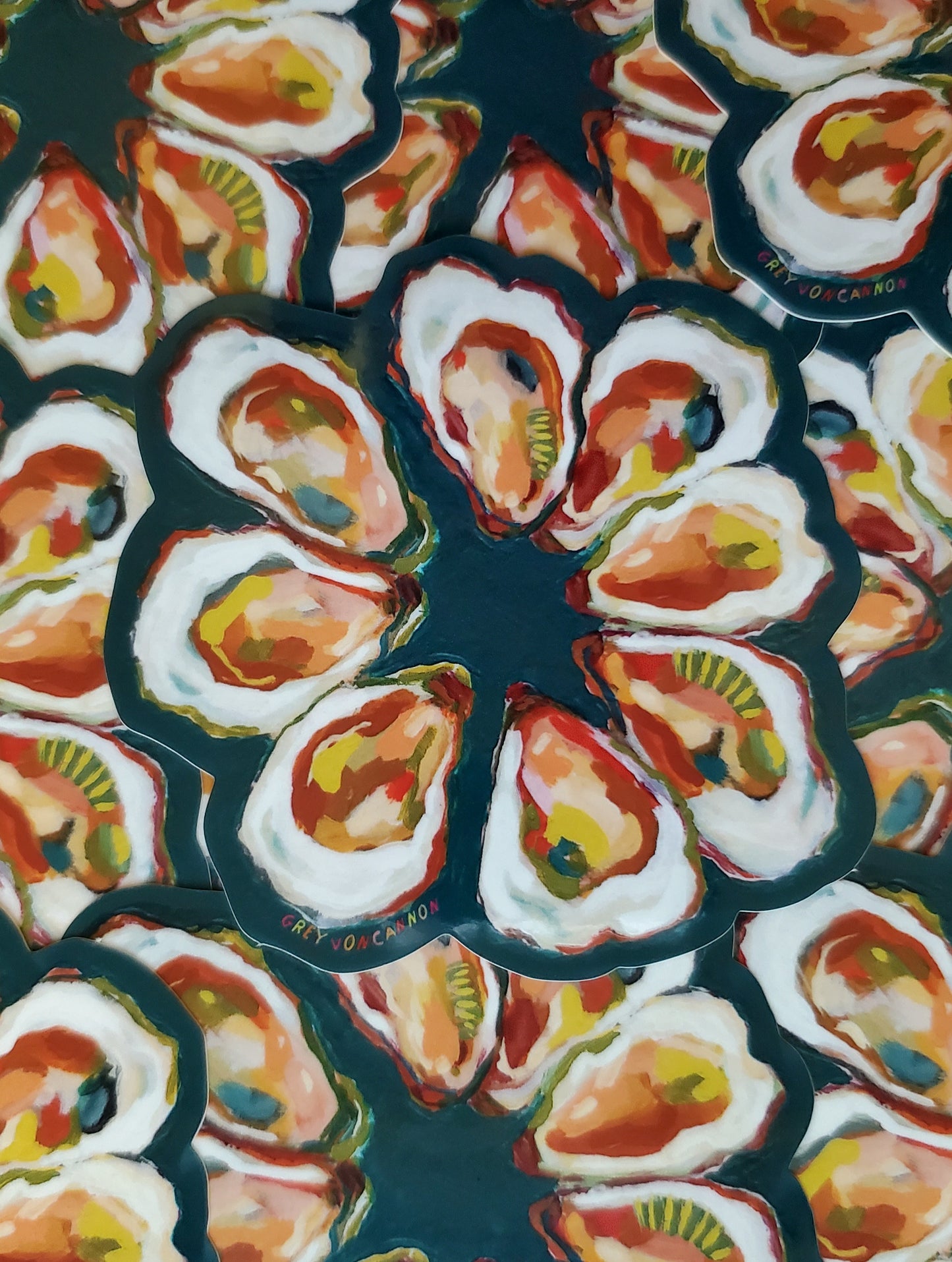 Teal Oysters Sticker