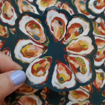 Teal Oysters Sticker