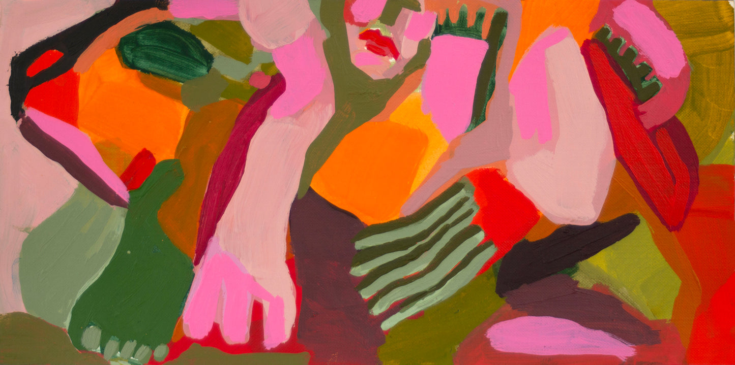 Layered Figure No. 2 - 12" x 6" Original Painting