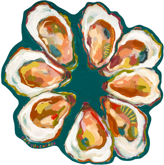 Teal Oysters Sticker