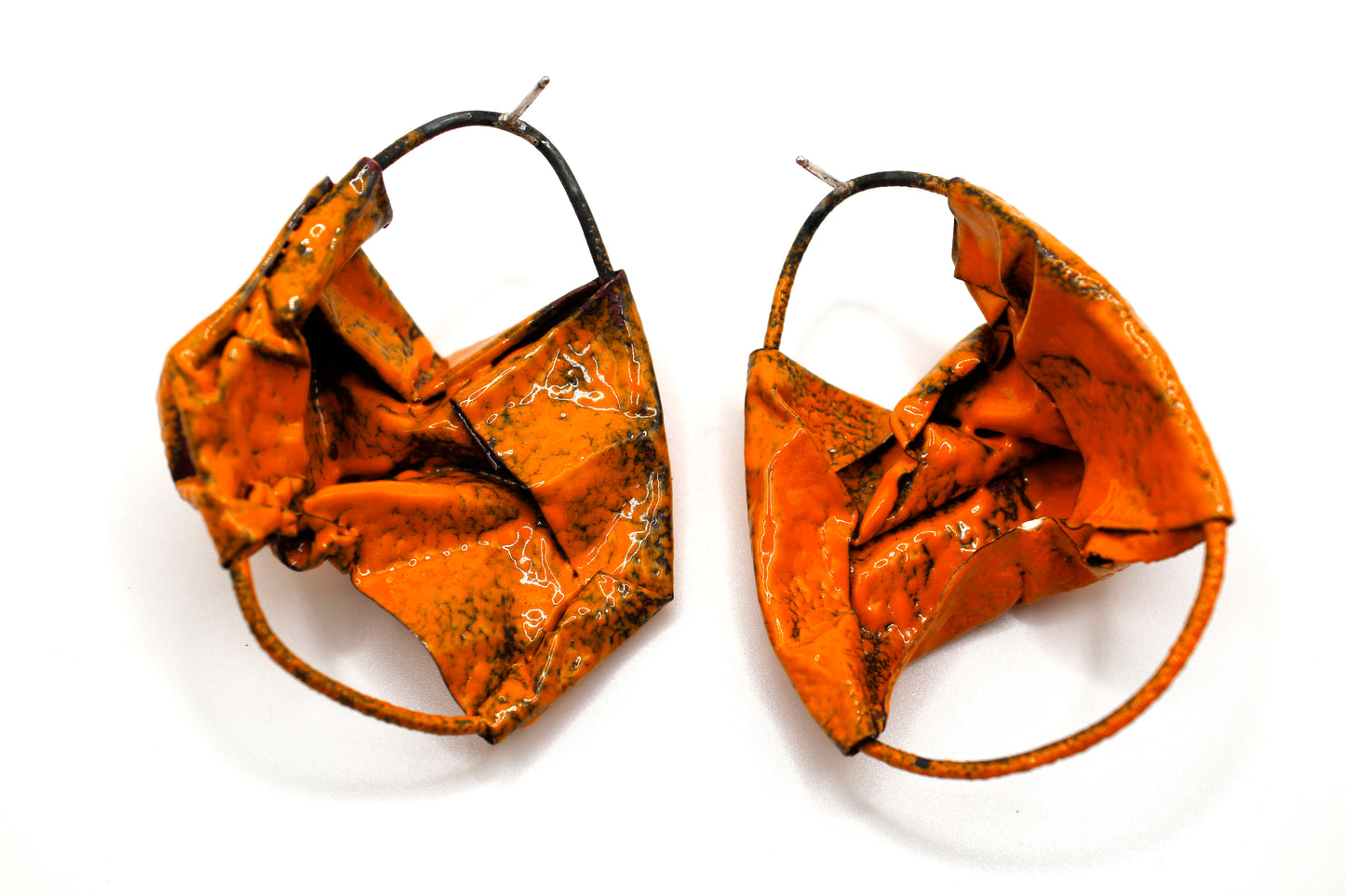 Orange Peel Folded Earrings