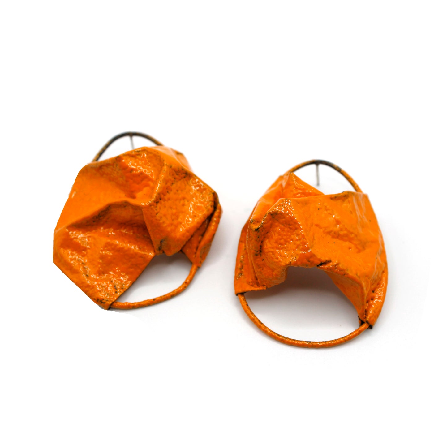 Orange Peel Folded Earrings