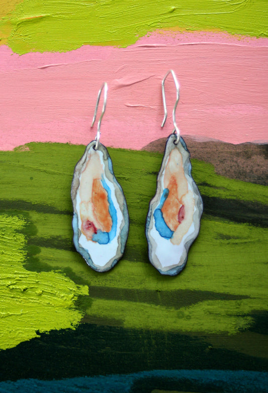 Watercolor Oyster Earrings