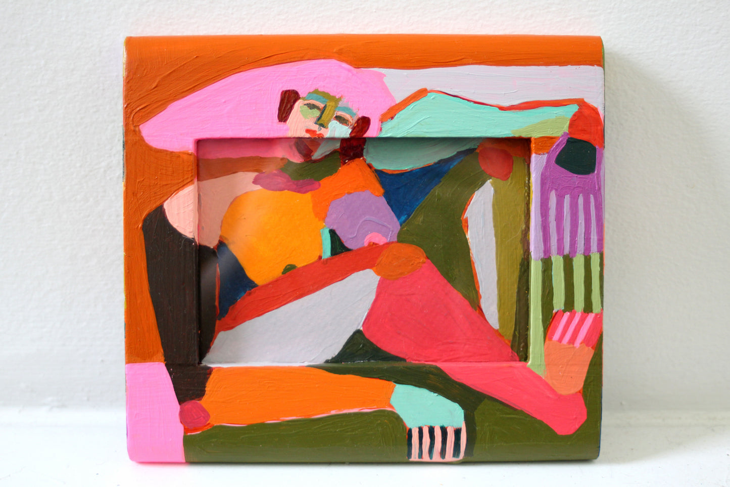 "Color Blocked" Original Painting - 6.75" x 6"