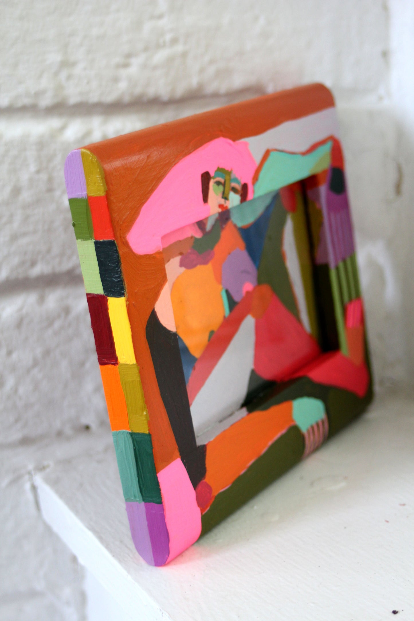"Color Blocked" Original Painting - 6.75" x 6"